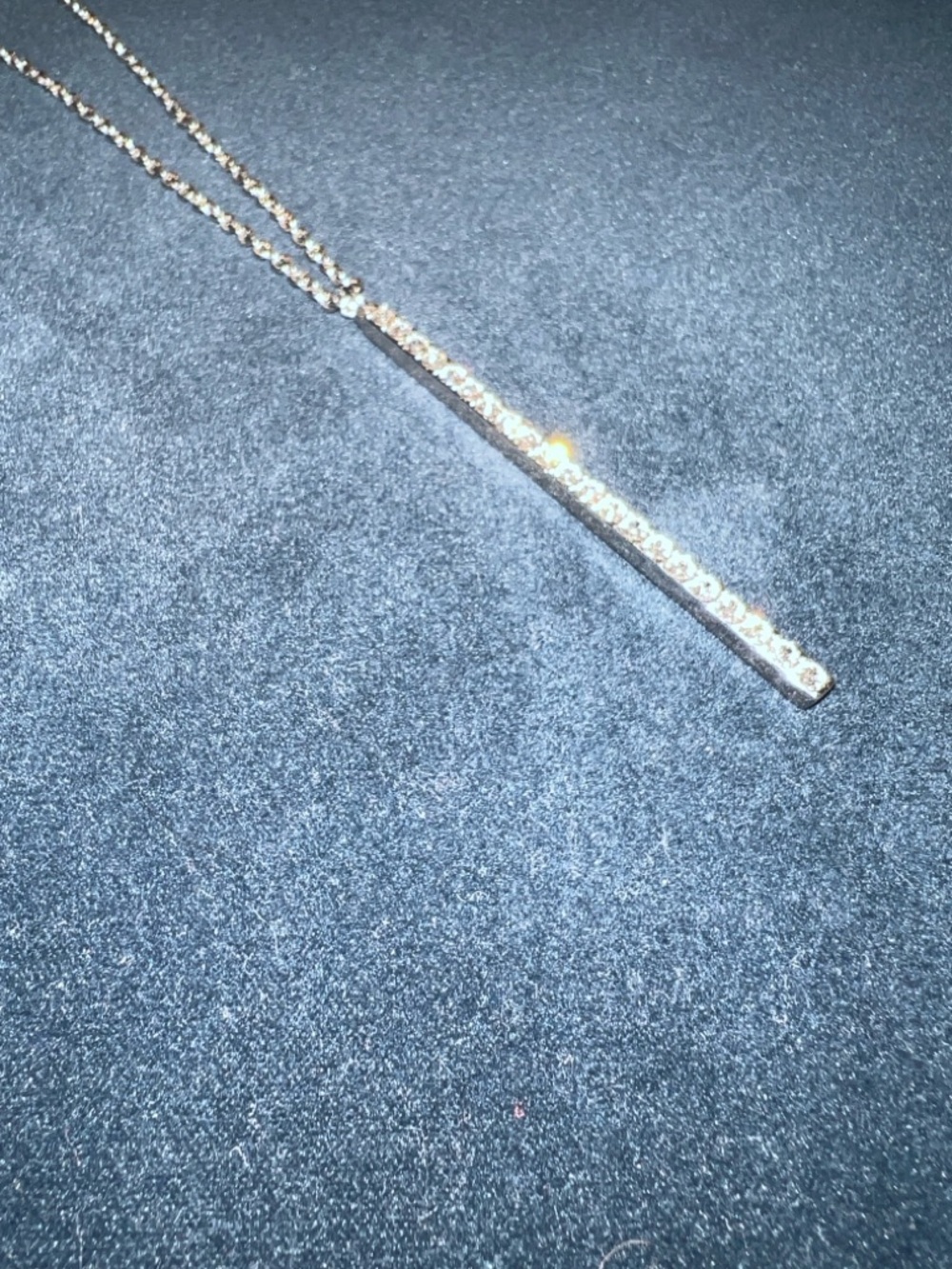 Touchstone Crystal by Swarovski Silver Vertical Bar Pendant Necklace - Picture 12 of 12